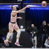 La joueuse fribourgeoise Marielle Giroud, lors de la finale femme SBL Cup 2023 entre BCF Elfic Fribourg et Nyon Basket Féminin